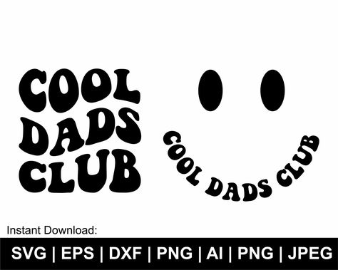 Cool Dads Club, Father’s Day Gift Ideas With Cricut, Cricut Fathers Day Gifts, Dad Shirt Svg, Wavy Text, Gift For Fathers Day, Fathers Day Svg, Dr. Seuss Svg, Dad Svg