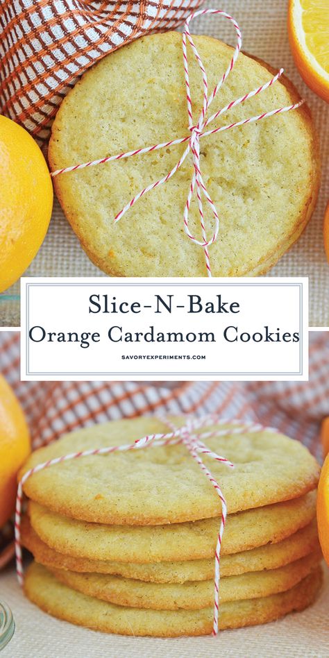 Slice And Bake Cookies, Cardamom Recipe, Cardamom Cookies, Orange Cardamom, Orange Baking, Orange Cookies, Bake Cookies, Christmas Cooking, Baking Sweets