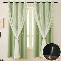 Light Green Curtains, Double Layer Curtains, Aesthetic Curtains, Light Green Rooms, Curtains For Girls Bedroom, Green Curtains Bedroom, Layer Curtains, Curtains Double, Girls Bedroom Lighting