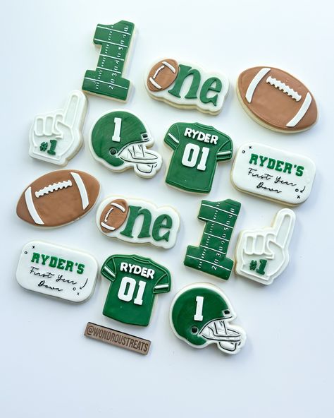 Ryder’s first year down 🏈 #football#firstbirthday#cookies#cookiesofig#lasvegascookies#lasvegas Football Cookies, Football Birthday, Cookie Inspiration, Birthday Cookies, Cupcake Cookies, First Year, Football, Birthday, Quick Saves