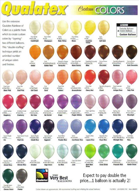 color chart Different Types Of Balloons, Double Layer Balloon Chart, Custom Balloon Color Chart, Double Stuffing Balloon Colors, Double Stuffed Balloons Color Chart, Kalisan Balloons Colors, Double Stuffed Balloon Color Chart, Kalisan Balloon Color Chart, Balloon Inside Balloon