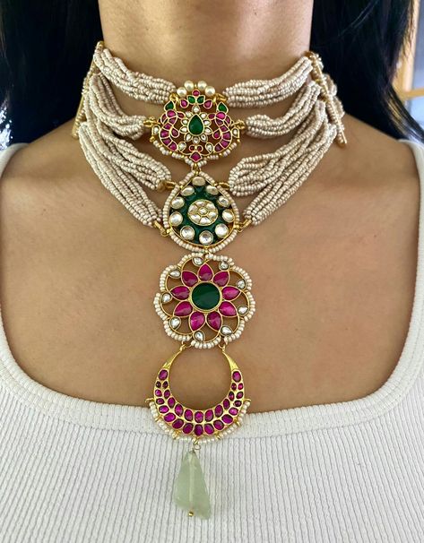 Fusion Bridal choker Necklace set. To order WhatsApp 09512533022 Bridal Choker Necklace, Bridal Choker, Choker Necklace Set, Indian Jewellery, Necklace Set, Choker, Beaded Jewelry, Choker Necklace, Black