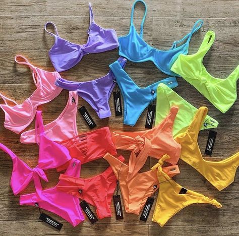 Rainbow Bathing Suit, Neon Swimsuit Bachelorette Party, Neon Bathing Suits Bachelorette, Neon Bathing Suits, Bikinis 2023, Bright Swimsuit, Baithing Suits, Rainbow Swimsuit, Neon Swimsuit