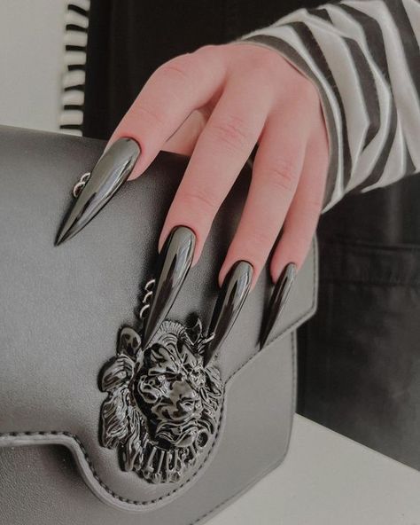 Thank you all so much who subscribe and put likes on my Pins😘, There are already 140😇 of us. I would like you to continue to give such feedback, I will try to please you with new Pins. As always the link to the Manicure Board will be above. Black Chrome Nails, Long Almond Nails, Punk Nails, Gothic Nails, Goth Nails, Edgy Nails, Beige Nails, Luxury Nails, Black Chrome