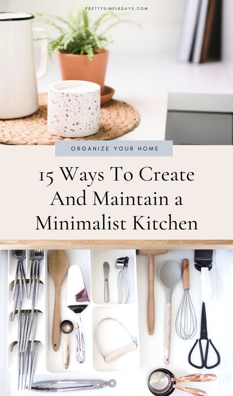 Minimalism Kitchen, Minimalist Kitchen Essentials, Minimalist Lifestyle Inspiration, Minimalist Living Tips, Minimalist Organization, Declutter Kitchen, Becoming Minimalist, Minimalist Inspiration, Minimal Kitchen