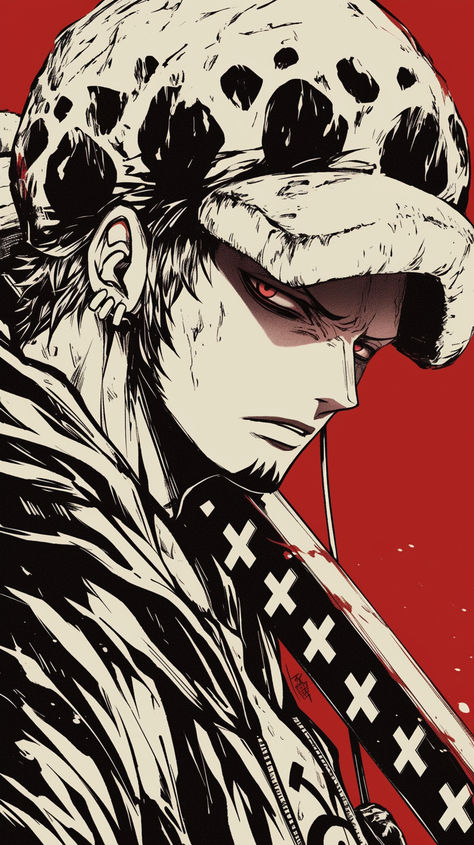 Trafalgar Law wallpaper red and khaaqi Joker Anime Art, One Piece 8k Wallpaper, Law From One Piece, Anime Wallpaper For Iphone, Law Wallpaper, One Piece Law, Trafalgar D Law, Trafalgar Law Wallpapers, Trafalgar D Water Law