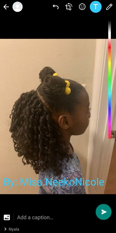 Kid Half Up Half Down Hairstyles Black, Half Up Half Down Hair Toddler, 2 Buns Hairstyle, Crochet Curls, Down Hairstyle, Crochet Hairstyles, Kid Hairstyles, Toddler Hairstyles, Kid Styles