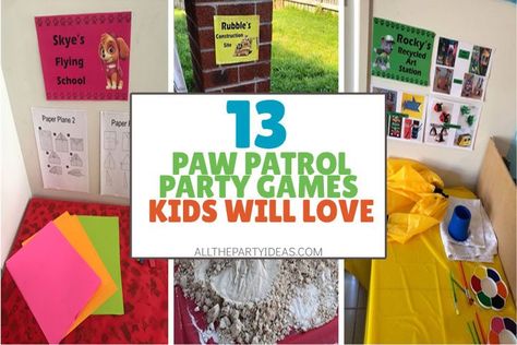 Paw Patrol Party Games, Paw Patrol Games, Skye Birthday Party, Paw Print Crafts, Paw Patrol Skye Birthday, Paw Patrol Party Supplies, Toddler Party Games, Diy Party Games, Set Up Ideas