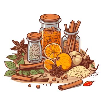 clipart,herbs and spices in jars cartoon,spices,cartoon,food,drinkware,tableware,ingredient,liquid,plant,serveware,fruit,natural foods,art Lazy Casserole, Spice Drawing, Spices Illustration, Spices Vector, Casserole Meal, Spices Photography, Witchy Stickers, Herb Art, Cartoon Food