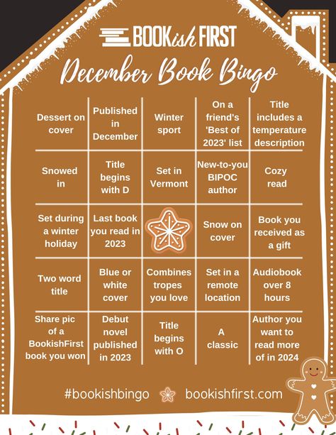 Winter Book Bingo, December Book Bingo, Book Bingo 2024, December Book Club Ideas, Tbr Challenge, Bookish Bingo, Tbr Game, December List, Reading Prompts