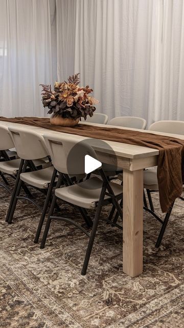 Erin Gerlach | Hamilton Park Home on Instagram: "Why settle for a plastic folding table when you could make this wooden folding table? With hosting season upon us, now is the time to think about extra seating. This DIY folding table would be the perfect addition to any holiday gathering." Diy Folding Farmhouse Table, Decorating Folding Tables For Party, Diy Wood Folding Table, Diy Foldable Table, Diy Folding Table, Wooden Folding Table, Farm Style Table, Plastic Folding Table, Hosting Holidays