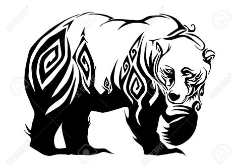 Totem Pole Tattoo, Bear Paw Tattoos, Polar Bear Tattoo, Tree Frog Tattoos, Bear Walking, Native American Drawing, Scandinavian Tattoo, Bear Tattoo Designs, Illustration Rose