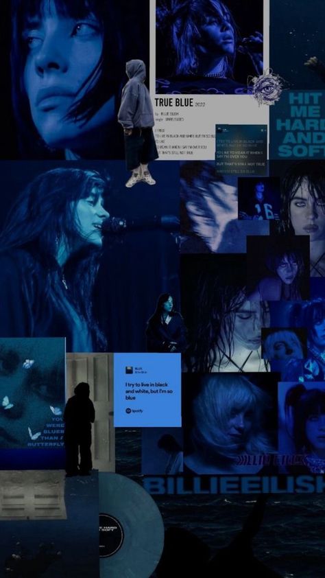 Billie Collage Wallpaper, Billie Eilish Aesthetic Collage, Blue Billie Eilish Wallpaper, Billie Eilish Wallpaper Collage, Background Billie Eilish, Billie Eilish Collage Wallpaper, Billie Eilish Collage, Billie Eilish Aesthetic Wallpaper, Billie Eilish Aesthetic