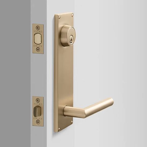 Large Back Plate Door Sets – Schoolhouse Updated Colonial, Front Door Hardware, Brass Interior, Front Door Handles, Door Design Interior, Bathroom Door, Room Walls, Door Sets, Phase 2