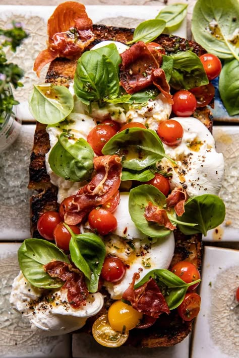 How To Grill Pizza, Caprese Garlic Bread, Summer Appetizers Easy, Grill Pizza, Crispy Prosciutto, Half Baked Harvest Recipes, Pasta Per Pizza, Mediterranean Diet Plan, Grilled Pizza