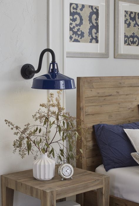 Navy Farmhouse Bedroom, Navy Blue Walls Bedroom, Farmhouse Style Bedroom, Spare Bedrooms, Modern Farmhouse Style Bedroom, Ceiling Fan Makeover, Blue Farmhouse, Country Style Bedroom, Modern Farmhouse Lighting