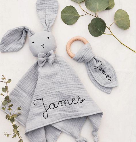 Personalized Lovey, Bunny Lovey, Gender Neutral Baby Gifts, Personalized Baby Shower Gifts, Soft Baby Blankets, Montessori Baby, Baby Lovey, New Braunfels, Personalized Baby Shower