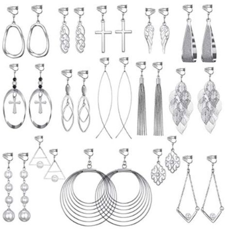 Statemnt Earrings & Versatile Styles :Price For 15 Pairs Non Piercing Earrings Set In All. You Will Get 15 Models With Silver Tone At A Time.So Many Different Options.Bring You A Wonderful Life. Unique & Lightweight Earrings:Pearl Earrings Set,Dainty Earrings, Minimalist Earrings, Danlge Earrings, Celtic Earrings,,Big Hoop Earrings, Silver Teardrop Earrings---All You Want Is Here,You Will Happy To Got This Pack Of Earrings. Hypoallergenic Earrings: High Quality Materials ,Made Of Eco-Friendly Ma Jewellery Sketch, Long Bar Earrings, Clip On Hoop Earrings, Celtic Knot Earrings, Pearl Earring Set, Fashion Drawing Sketches, Fashion Drawing Tutorial, Celtic Earrings, Art Jewelry Design