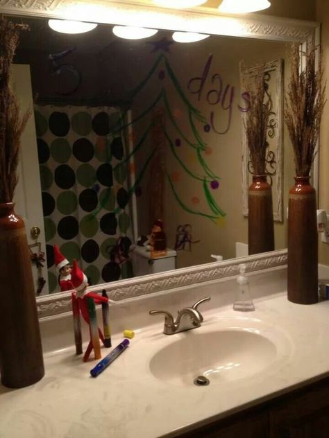 Elf Drawing, Elf Drawings, Elf Ideas, Dry Erase, The Mirror, Elf On The Shelf, Elf, Holidays, Mirror