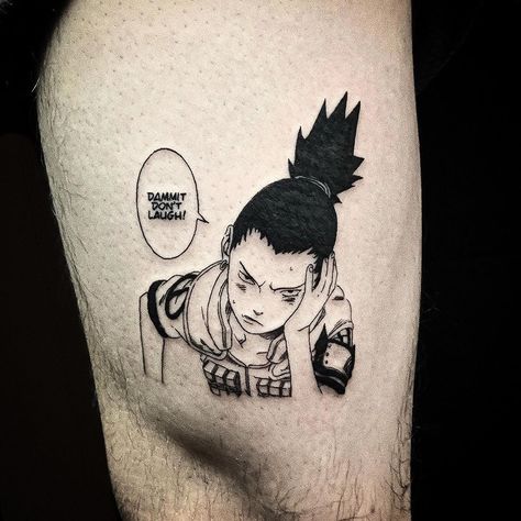 Anime Tattoo Artist on Instagram: “• SHIKAMARU NARA •⁣ ⁣ “There's no advantage to hurrying through life." 😌 First tattoo of 2020! 🥳” Shikamaru Tattoo Ideas, Lighter Tattoo Design, Naruto Tattoo Design, Anime Tattoo Artist, Lighter Tattoo, Best Tattoo Ideas For Men, Indie Tattoo, Shikamaru Nara, Tattoo Instagram