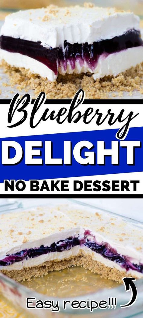 Blueberry Cream Cheese Graham Cracker Dessert, Desserts Using Blueberry Pie Filling, Dessert With Blueberry Pie Filling, Graham Cracker Crust Pie No Bake, Graham Cracker Dessert No Bake Cool Whip, Easy Desserts With Blueberry Pie Filling, Dessert Using Graham Cracker Crust, Graham Cracker No Bake Dessert, Blueberry Pie With Graham Cracker Crust