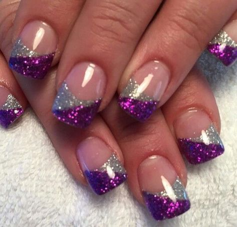 Purple Nail Art, Purple Nail Designs, Purple Nail, Pretty Nail Art Designs, Purple And Silver, Nails Polish, Pretty Nail Art, Nail Designs Glitter, Gel Nail Designs