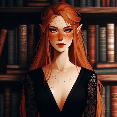 Red Hair Elf Female, Red Head Elf, Cozy Apothecary, Siren Witch, Greek Goddess Photoshoot, Red Hair Elf, Elven Aesthetic, Gothic Games, Fantasia Art