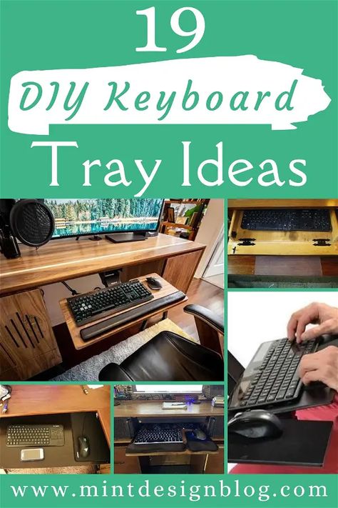 9 DIY Keyboard Trays You Can Build Easily so you can use them to simplify your work. Diy Keyboard Tray, Diy Keyboard, Unique Keyboards, Portable Keyboard, Mini Keyboard, Keyboard Tray, Diy Tray, Desk Tray, Tray Ideas