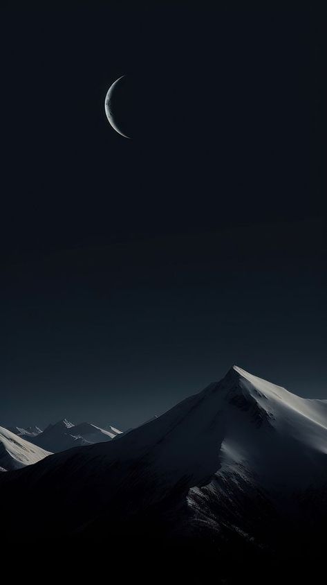 Mountain and moon astronomy outdoors nature. | premium image by rawpixel.com / Lhin Dark Iphone Wallpaper, Iphone Wallpaper Mountains, Mountain And Moon, Iphone Wallpaper Dark, Commission Ideas, Iphone Mobile Wallpaper, Mountains At Night, Wallpaper Iphone Wallpaper, Wallpaper Dark