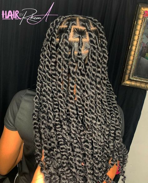 Wrapped Passion Twist, Extension Hairstyles, Invisible Locs, Boho Braided Hairstyles, Island Twist, Sleek Braid, Cornrows Braids For Black Women, Natural Hair Routine, Passion Twists