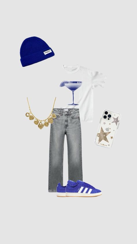 #adidascampus #outfitinspo #outfitideas #blue #aestehthic Blue Adidas Campus Outfit, Blue Campus 00s Outfit, Blue Adidas Outfit, Campus Fits, Ootd Campus, Blue Campus, Outfit Tenis, Freshman Outfits, Outfit Campus