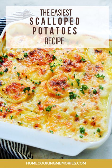 The Easiest Scalloped Potatoes Recipe – Home Cooking Memories Frozen Scalloped Potatoes, Scalloped Potatoes No Cream, Homemade Scallop Potatoes, Small Batch Scalloped Potatoes Easy, Scalloped Potatoes With Half And Half, Cast Iron Scalloped Potatoes, Small Batch Scalloped Potatoes, Easy Scalloped Potatoes Quick, Home Made Scalloped Potatoes