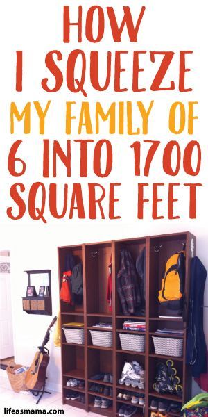 How I Squeeze My Family Of 6 Into 1700 Square Feet Big Family Organization, Large Family Organization, Large Families Living, Kids Garage, Small House Living, Family Of 6, Space Storage, Small Space Storage, Blended Family