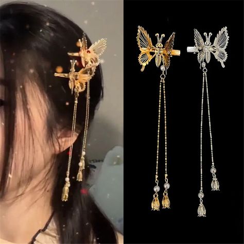 Smarter Shopping, Better Living! Aliexpress.com Moving Butterfly, Butterfly Hairpin, Traditional Bow, Hair Up Or Down, Shopping Party, Butterfly Hair Clip, Casual Jewelry, Butterfly Clips, Side Bangs