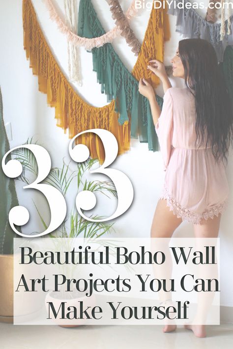 Boho is the trend we can't seem to quit! The cozy, earthiness of this style continues to go on in popularity through every age group! It makes for an adorable nursery, super cool teen room, and looks amazing in your main living areas. Boho Style Living, Wall Art Projects, Mirror Decor Ideas, Photo Wall Hanging, Bohemian Diy, Stylish Mirror, Boho Crafts Diy, Diy Boho Decor, Adorable Nursery