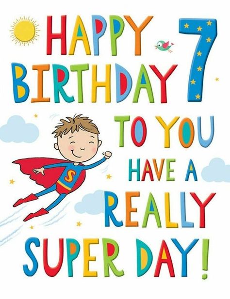 Happy 7th Birthday Boy, 7th Birthday Wishes, 7th Birthday Boys, Grandson Quotes, Grandson Birthday Cards, Birthday Wishes For Kids, Boys Birthday Outfits, Happy Birthday Boy, Happy 7th Birthday