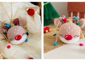 Rudolph Christmas Ornament Free Crochet Pattern Crochet Horns, Crochet Rudolph, Holiday Crochet Patterns, Rudolph Christmas, Holiday Crochet, Christmas Crochet Patterns, Christmas Hat, Christmas Pattern, Christmas Crochet