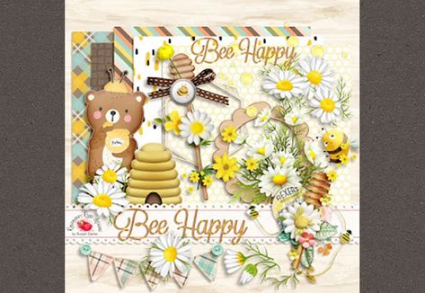 Bee Happy mini kit freebie from Raspberry Road Designs - J. Conlon and Sons Digi Scrap Freebies, Scrapbook Printables Free, Scrapbooking Freebies, Digital Scrapbooking Freebies, Card Embellishments, Free Digital Scrapbooking, Printables Free, Road Design, Scrapbook Printables