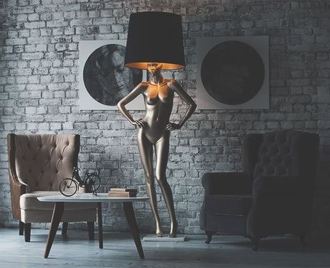 Decor Photobooth, Weird Furniture, Mannequin Art, Salon Interior Design, Art Lamp, Boutique Interior, Dream House Interior, Diy Bed, Cafe Design