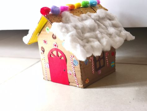 Hansel and Gretel house with cardboard, sticked it with paper cutouts of candies,lollipops,donuts atc made a roof of cotton candy with cotton balls and paper cutouts of biscuits House With Cardboard, Hansel And Gretel House, Hansel And Gretel, Paper Cutouts, Cotton Balls, House Diy, Paper Cutout, Diy Easy, Easy Diy Crafts