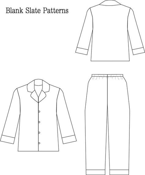 Pajama Shirt Pattern, Pajama Sewing Pattern, Pajama Pants Pattern, Sewing Dresses For Women, Trendy Sewing Projects, Pajama Pattern, Sewing Shirts, Dress Design Drawing, Fashion Illustration Sketches Dresses