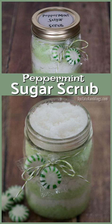 Sugar Scrub Diy Peppermint, Camp Diy, Sugar Scrub Labels, Lush Diy, Peppermint Sugar Scrub, Diy Beauty Gifts, Diy Sugar Scrub Recipe, Peppermint Sugar Scrubs, Homemade Business