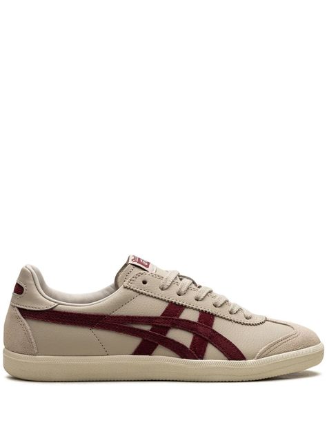 Onitsuka Tiger Totuken "Burgundy" Sneakers - Farfetch Early 2000s Sneakers, Red Onitsuka Tiger, Onitsuka Tigers, Tiger Sneakers, Aesthetic Sneakers, Tiger Shoes, Burgundy Sneakers, Minimalist Sneakers, Skor Sneakers