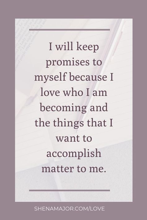 Have you ever thought of making a promise to yourself and the benefits of keeping it? Keeping promises to yourself is one of my favorite Self- Love exercises. Not only will it teach you how to… More Keeping Promises To Yourself, Promises To Yourself, Keeping Promises, Promise To Yourself, Value Yourself, Discipline Quotes, Magical Quotes, Life Motto, Unhealthy Relationships