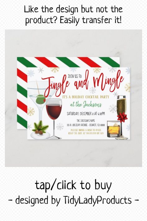 Holiday Cocktails Christmas, Jingle And Mingle, Holiday Party Invite, Christmas Cocktail Party, Cocktail Party Invitation, Staff Party, Holiday Cocktail Party, Christmas Party Themes, Christmas Cocktail