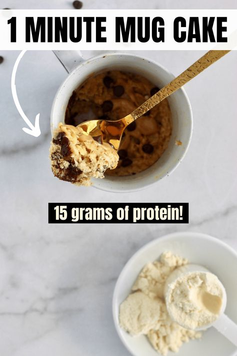 Protein Mug Cake - Customize with Your Favorite Protein Powder Protein Powder Cake, Protein Mug Cake, Protein Cupcakes, Protein Mug Cakes, Protein Baking, Mug Cake Microwave, Protein Cake, Cake Mug, Protein Treats