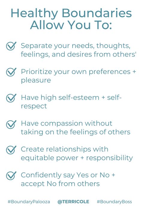 The notion of having “good boundaries” has gotten a bad rap. It can come with a negative assumption that having boundaries equates to shutting people and situations down. Like all, NO NO NO! It might surprise you to learn that in fact, healthy boundaries actually open the right doors, hearts, minds & opportunities. The burning boundary Q I’m answering for Day 2 of BoundaryPalooza is: Why are healthy boundaries important? Get ready to explore all of the amazing experiences healthy boundaries w Good Boundaries To Have, Types Of Boundaries, Having Boundaries, Physical Boundaries, Coping Skills Activities, Boundaries Quotes, Amazing Experiences, Spiritual Journals, Personal Boundaries