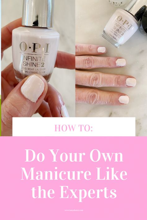 Learn how to give yourself a manicure like the experts! #homemanicure #nailpolish How To Give Yourself A Manicure, Dip Polish, Nail Salon And Spa, Spa Days, Natural Hair Diy, Bunny Nails, Brittle Nails, Manicure Kit, How To Give