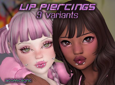 Lip Piercings ◝(⑅•ᴗ•⑅)◜..°♡ | Patreon Sims 4 Piercings, Lip Piercings, Sims 4 Cas Mods, Sims 4 Mm Cc, Sims 4 Cc Makeup, Sims 4 Body Mods, Tumblr Sims 4, Sims 4 Cc Folder, Sims 4 Dresses