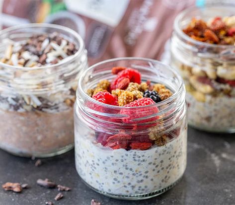 Recipe For Overnight Oats, Greek Yogurt Oatmeal, Oats Recipe, Healthy Recipies, Overnight Oats Recipe, Delicious Breakfast Recipes, Pro Tip, Oats Recipes, Cacao Powder